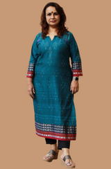 Daana| Tangaliya Kurta | Peacock Blue