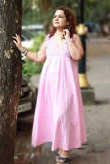 Khwaab | Long  Kali Dress | Candy Pink