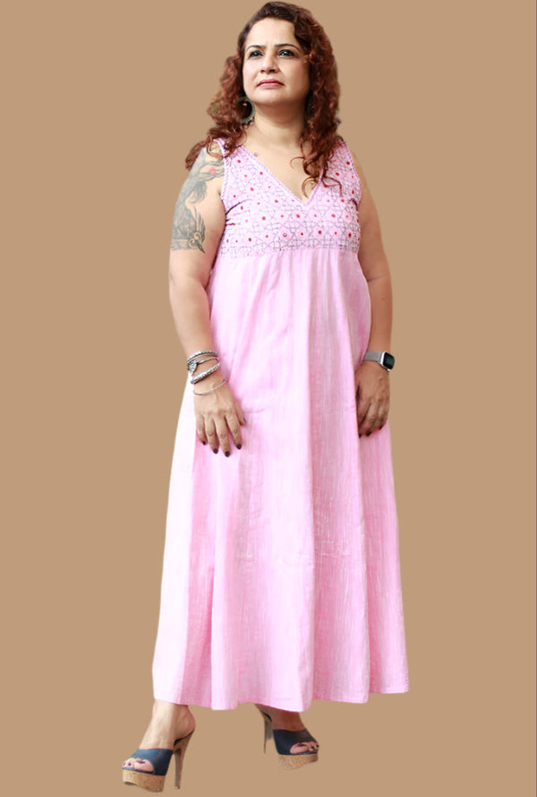 Khwaab | Long  Kali Dress | Candy Pink