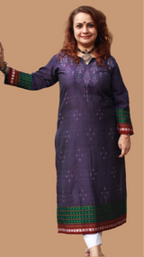 Daana | Tangaliya Kurta | Purple with Mutlicolour Khunn