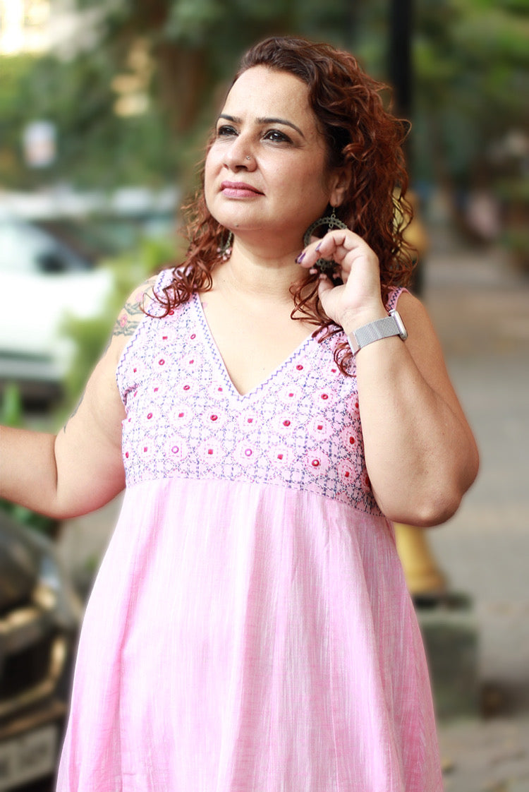 Khwaab | Long  Kali Dress | Candy Pink