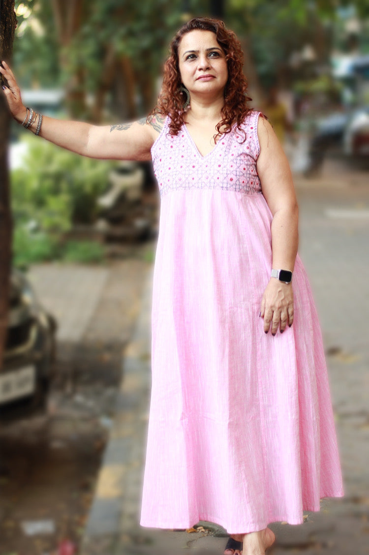 Khwaab | Long  Kali Dress | Candy Pink