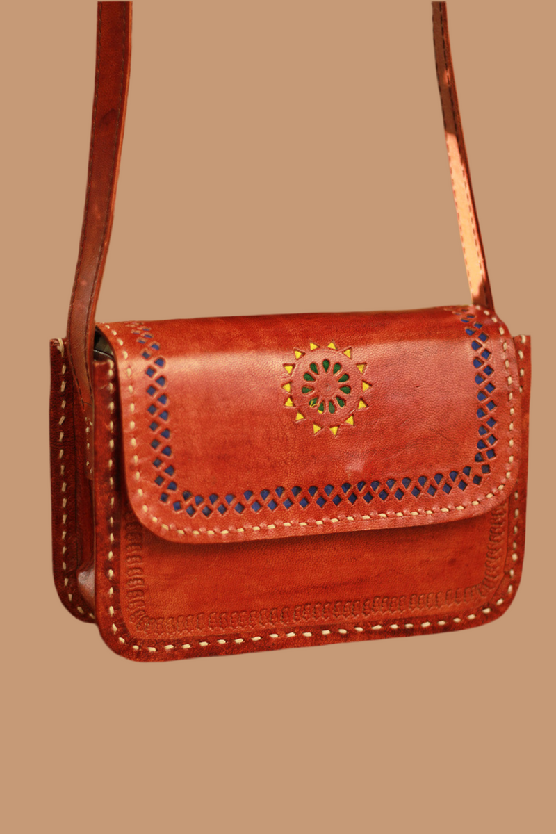 Handcrafted Kutch Leather Bag | Brown