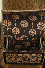 Handcrafted Kutch Leather Bag | Mirrorwork | Ajrakh