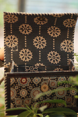 Handcrafted Kutch Leather Bag | Mirrorwork | Ajrakh