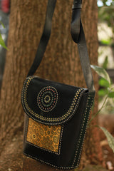 Handcrafted Kutch Leather Bag | Ajrakh