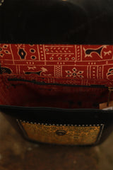 Handcrafted Kutch Leather Bag | Ajrakh