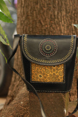 Handcrafted Kutch Leather Bag | Ajrakh