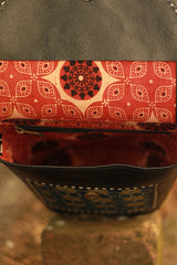 Handcrafted Kutch Leather Bag | Ajrakh