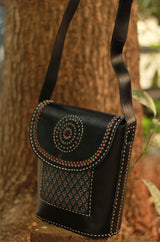 Handcrafted Kutch Leather Bag | Ajrakh