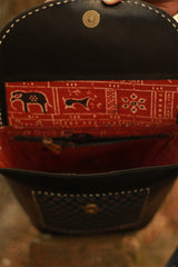 Handcrafted Kutch Leather Bag | Ajrakh