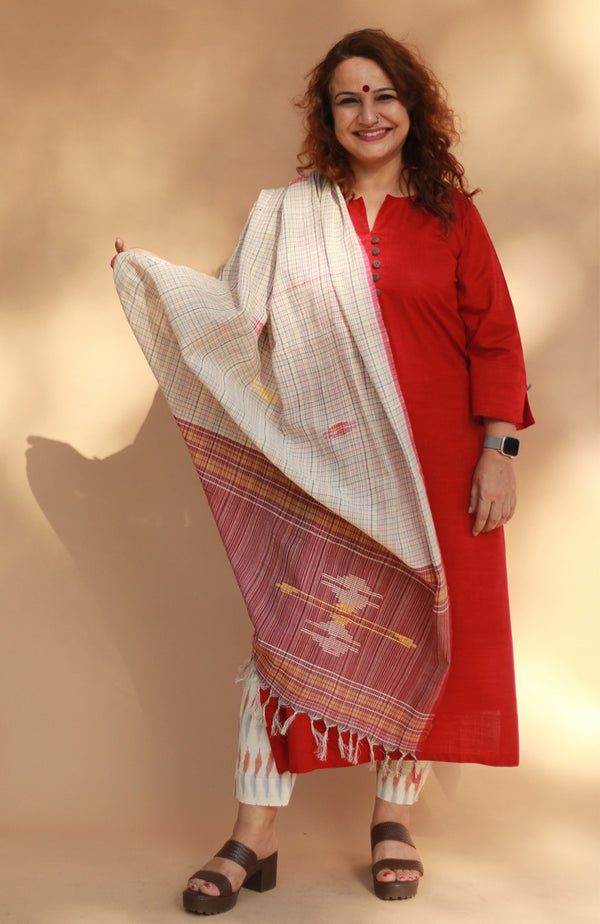 Gamcha Dupatta | Red