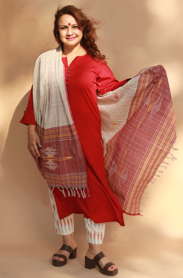 Gamcha Dupatta | Red