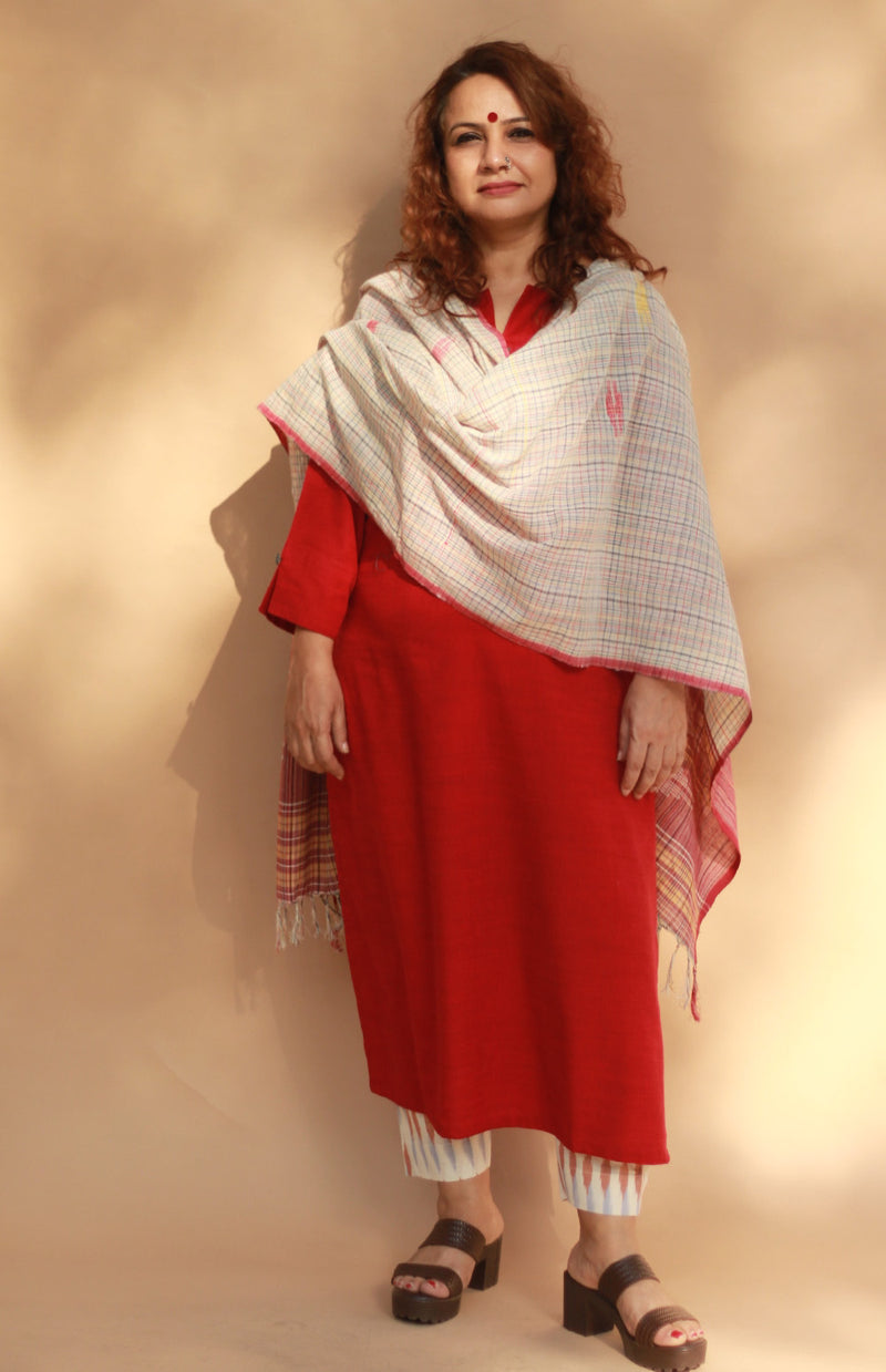 Gamcha Dupatta | Red