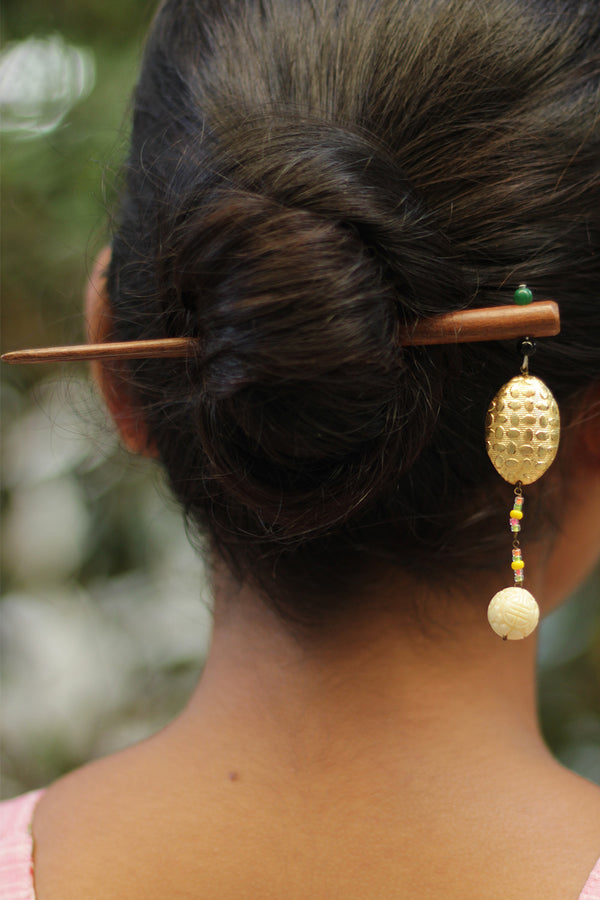 Anokhi | Metal Drop Juda Stick | Pale Gold