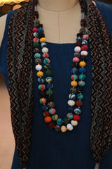 Rangat Necklace Scarf | Mul Ajrakh | Noir Chevron