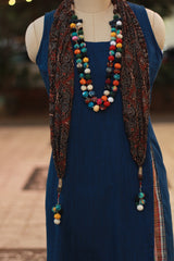 Rangat Necklace Scarf | Mul Ajrakh | Noir Circles