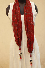 Phirki | Jewelled scarf | Mul Cotton | Rouge Ajrakh