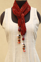 Phirki | Jewelled scarf | Mul Cotton | Rouge Ajrakh