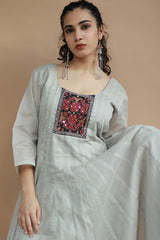 Alankrita | Chaaliskali | Kutchi Mirrorwork | Gray