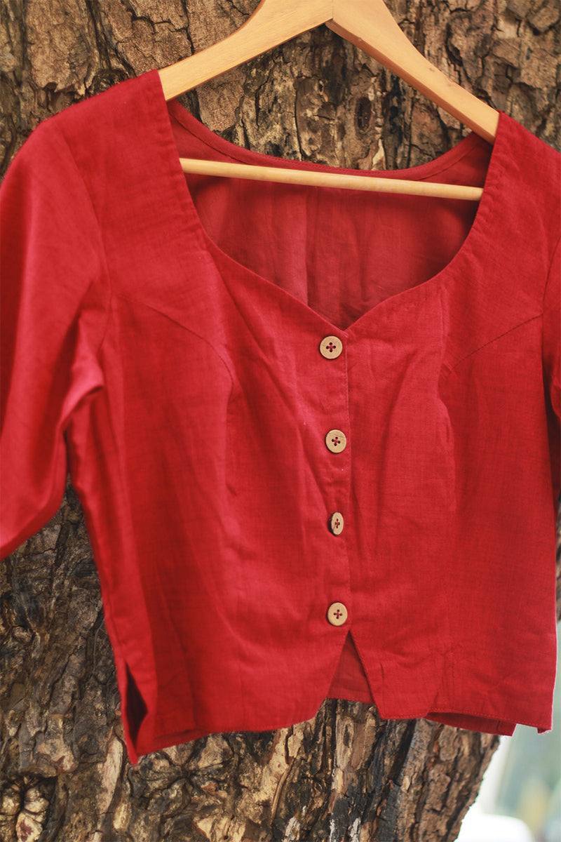 Blouse | Front Buttoned | Simply Red