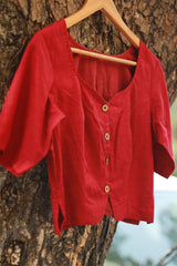 Blouse | Front Buttoned | Simply Red