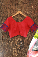 Blouse | North Eastern Embroidery | Blue on Red