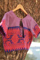 Blouse | North Eastern Embroidery | Pink on Purple