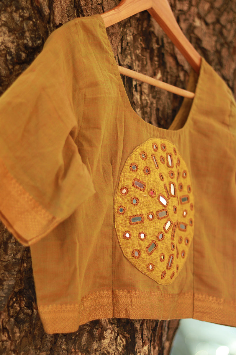 Blouse | Kutch Mirrorwork | Mustard