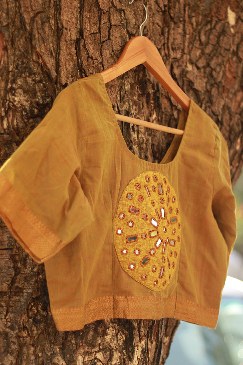 Blouse | Kutch Mirrorwork | Mustard