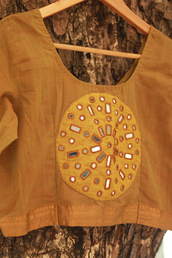 Blouse | Kutch Mirrorwork | Mustard