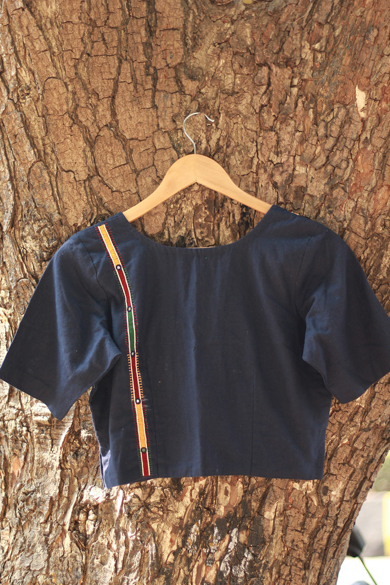 Lambadi | Embroidered Blouse | Navy Blue