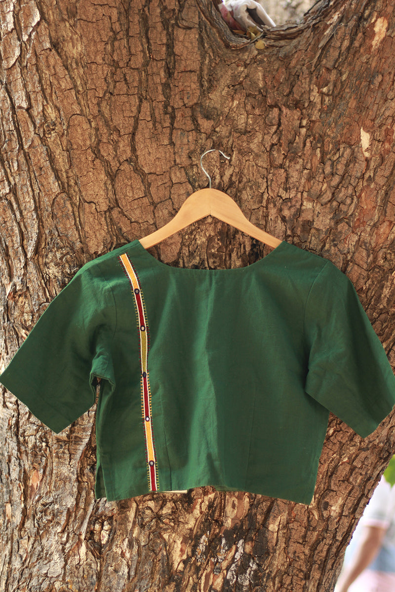 Lambadi | Embroidered Blouse | Forest Green