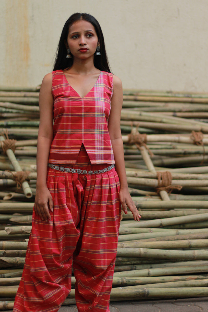 Shenaaz | Patiala Salwar Co-ord Set | Kunbi | Red