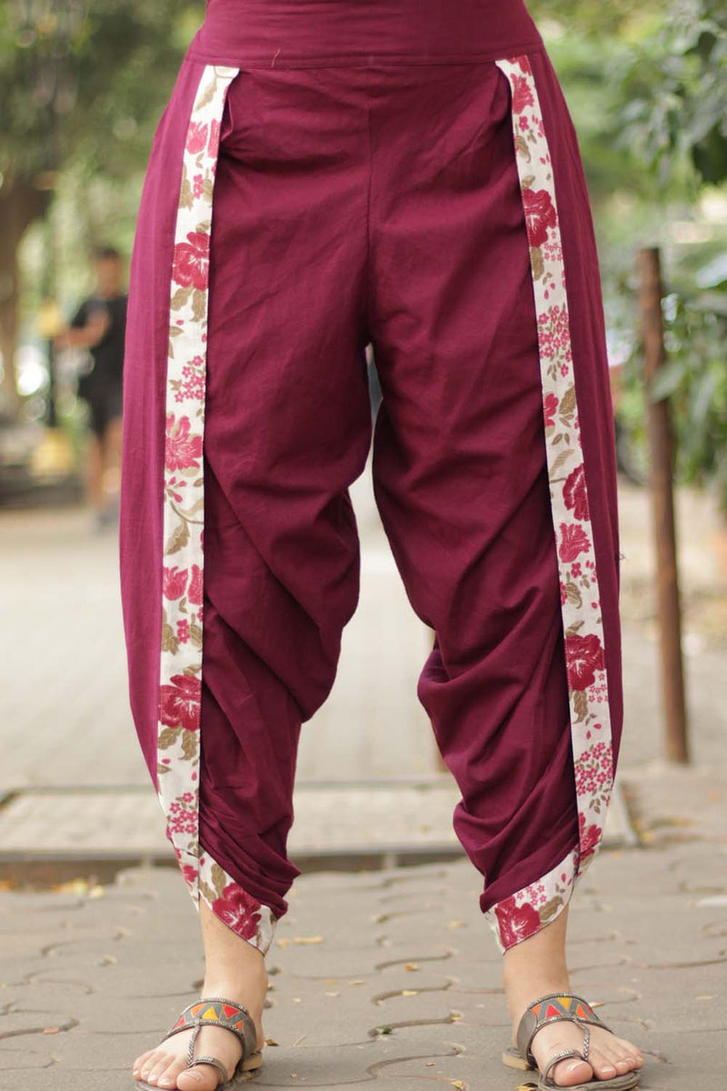 Dhoti Pants | Burgundy Red Cotton – Spoil Me Silly by Sonali