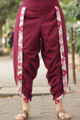 Spaghetti Short Kurta | Burgundy Floral Sanganeri