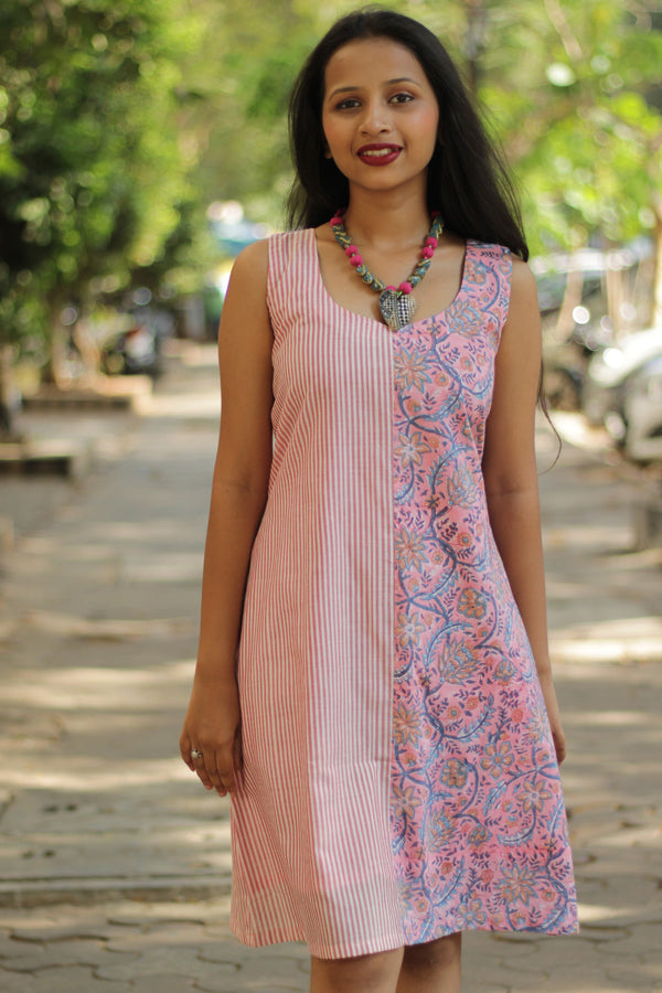 Anaya | Short Dress | Pink Sanganeri