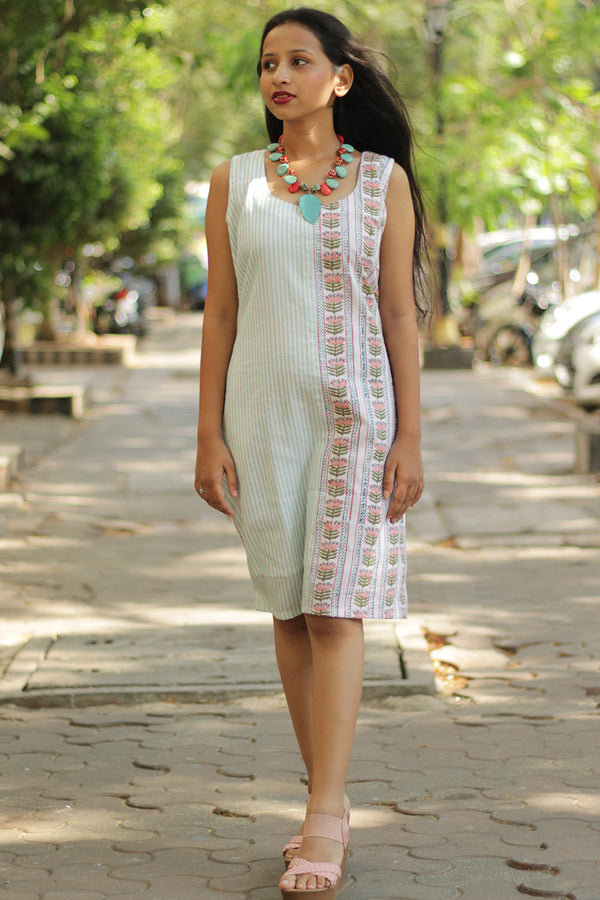 Anaya | Short Dress | Sanganeri Pink Vine