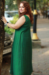 Khwaab | Long  Kali Dress | Forest Green