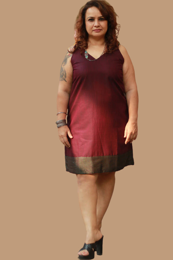 Twinkle Toes | Short Dress | Plum Cotton & Khunn