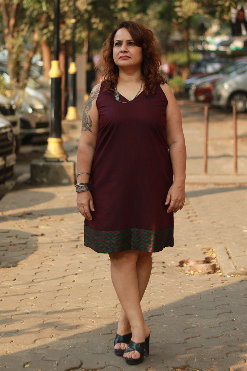 Twinkle Toes | Short Dress | Plum Cotton & Khunn