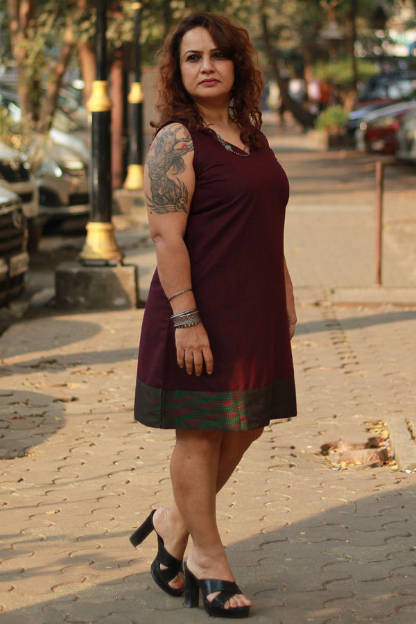 Twinkle Toes | Short Dress | Plum Cotton & Khunn