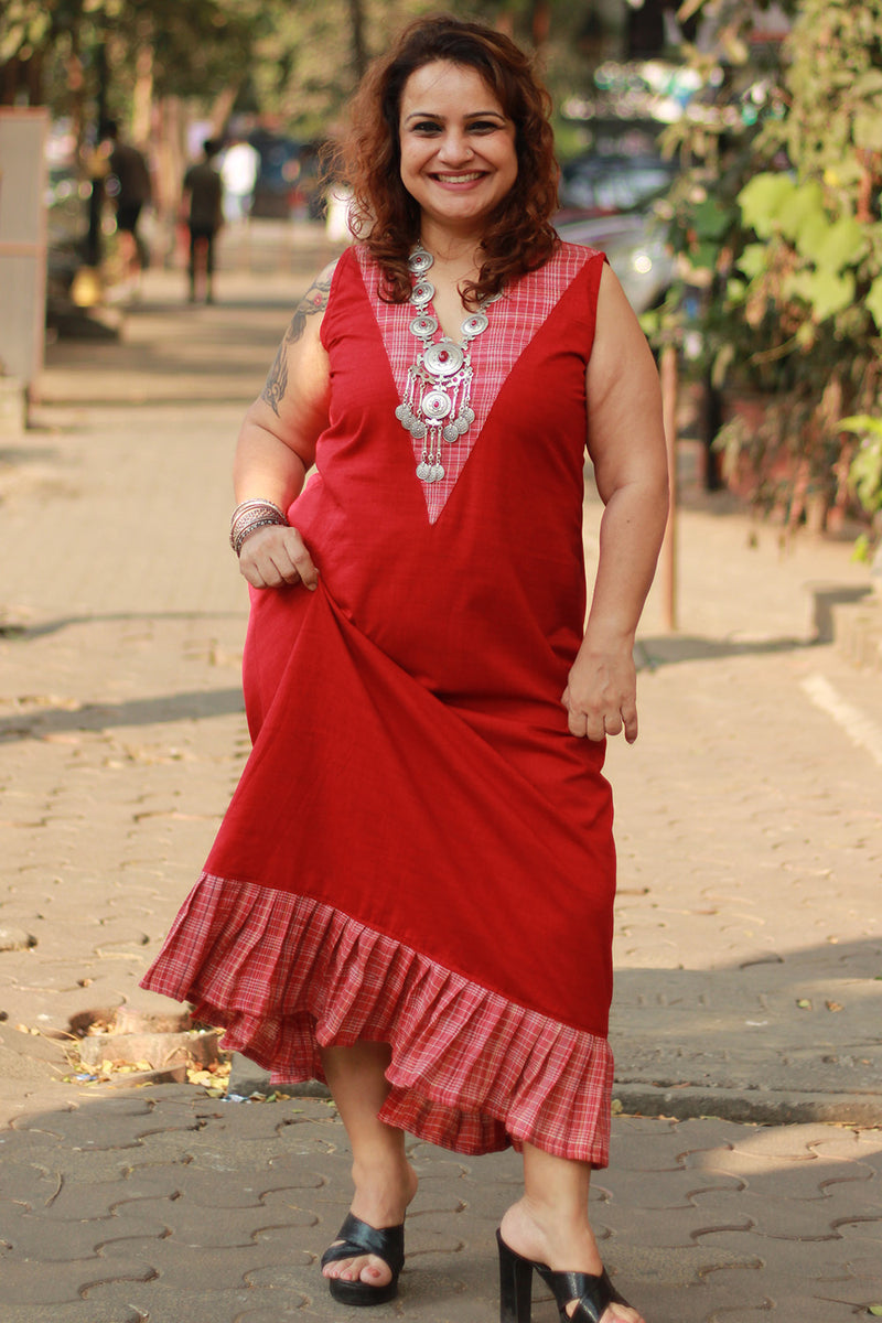 Crimson Celebration | Long Dress | Gamcha