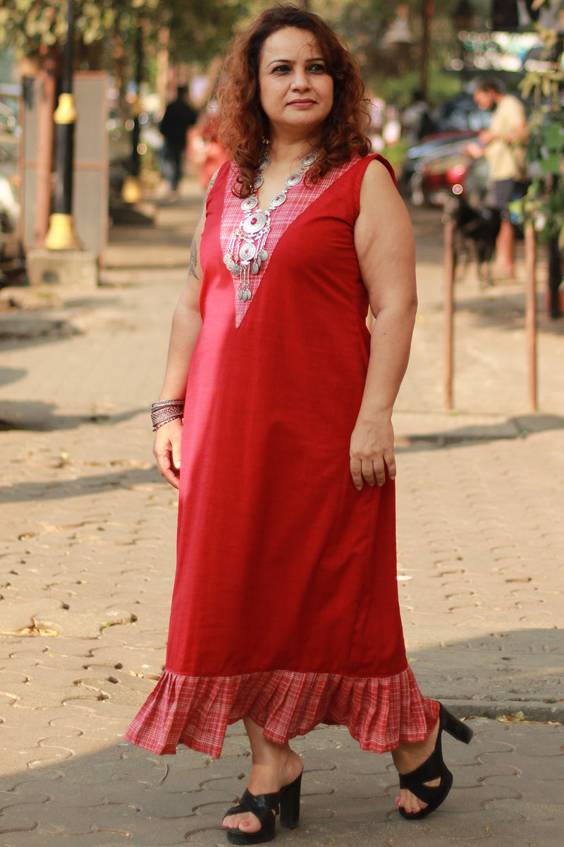 Crimson Celebration | Long Dress | Gamcha