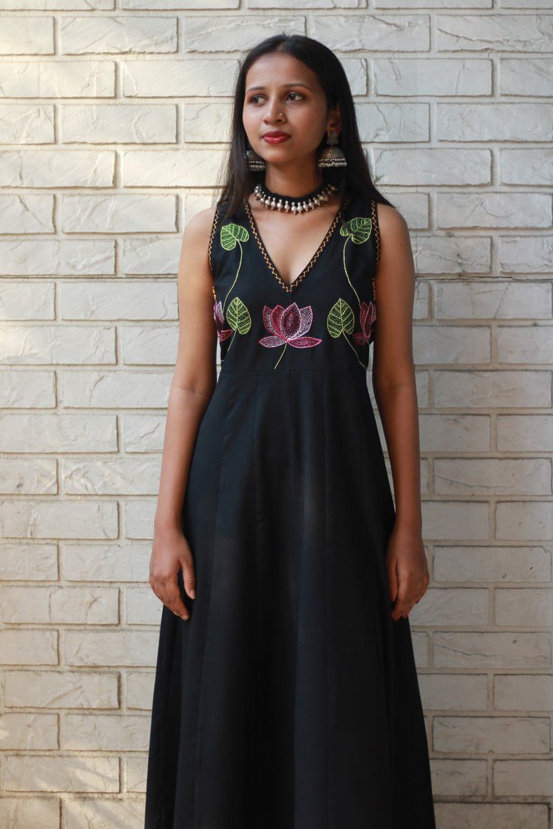 Saroj | Khwaab | Long  Kali Dress | Noir