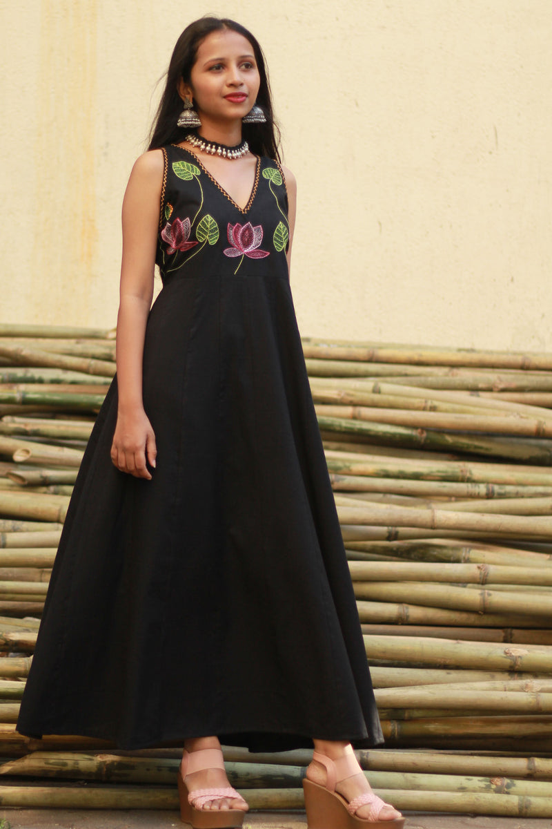 Saroj | Khwaab | Long  Kali Dress | Noir