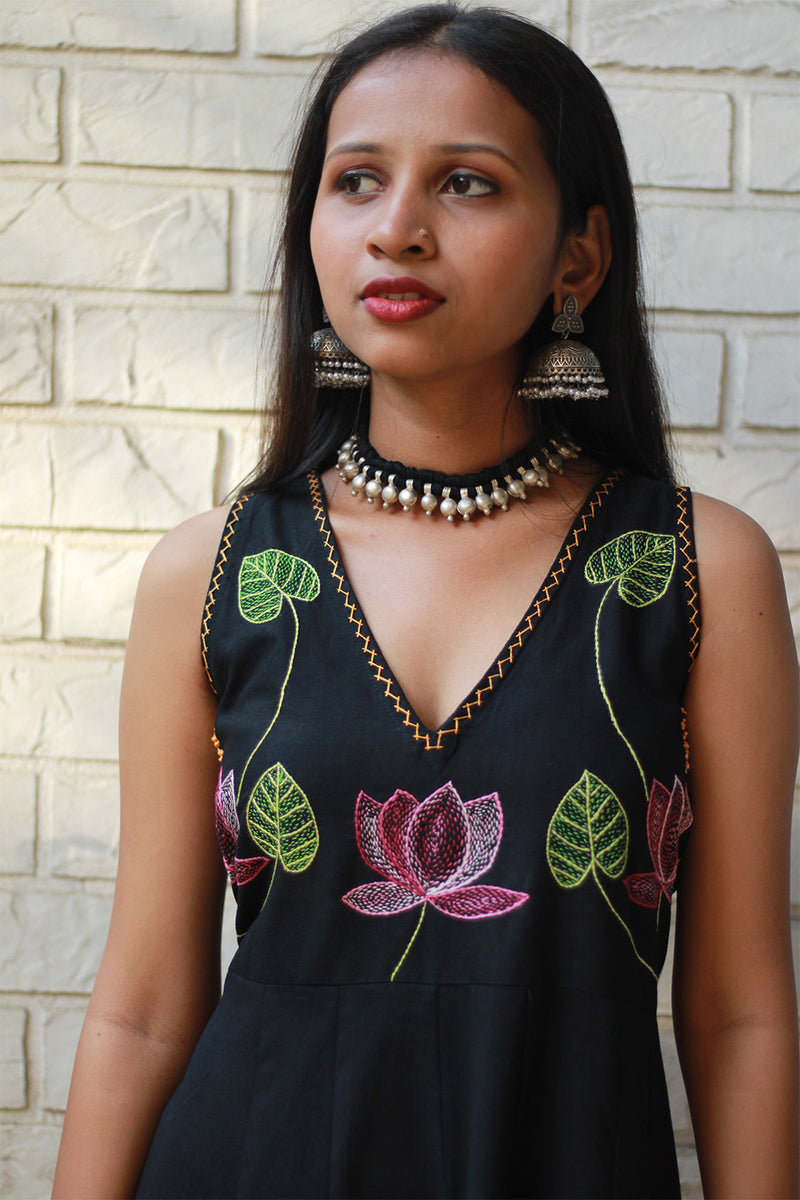 Saroj | Khwaab | Long  Kali Dress | Noir