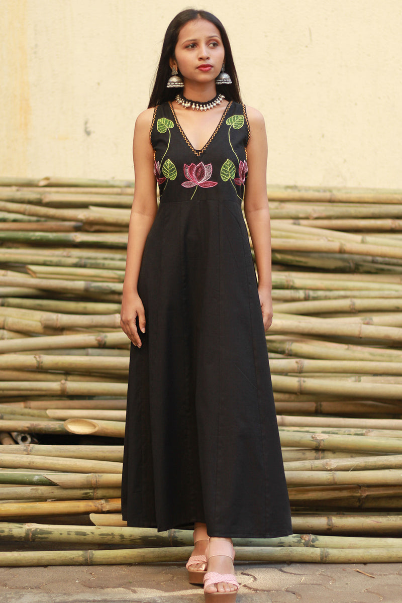 Saroj | Khwaab | Long  Kali Dress | Noir