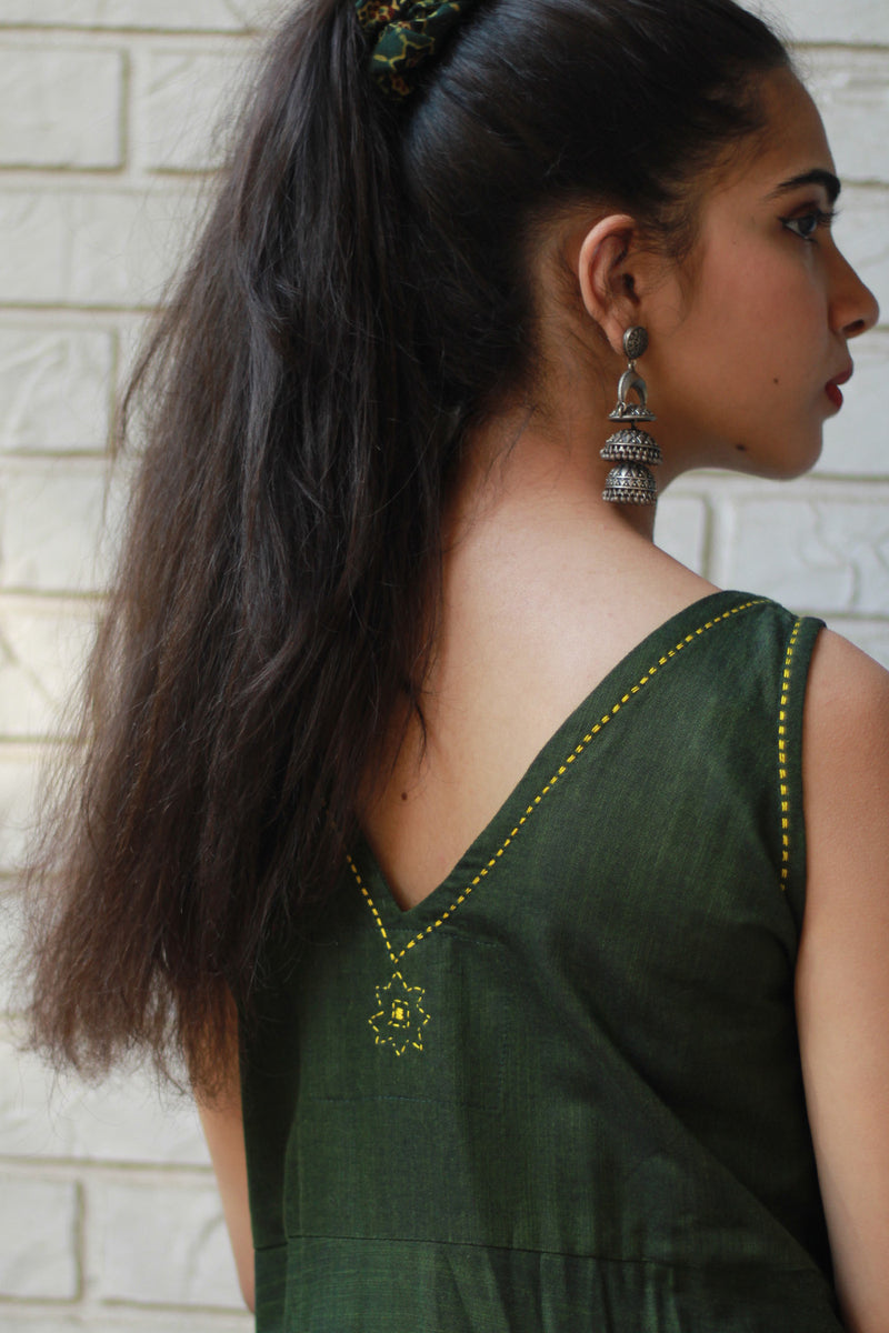 Khwaab | Long  Kali Dress | Emerald Green