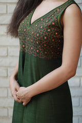 Khwaab | Long  Kali Dress | Emerald Green